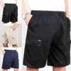 Shorts masculinos casaco cáqui comprimento curto M-4XL masculino azul marinho sem elasticidade bolso poliéster marca de cor sólida