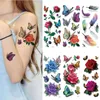 100st PHOOSHALES Temporär tatuering av klistermärke FR 3D Butterfly Lip Rose Necklace Insect Scorpi Neck Body Women Tatoo O4vo#