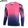 Mens Soccer Goalkeeper Uniform Long Sleeve Sponge Padded Quick Dry Jerseys Tshirt Football Training Match Sport Tops Sportswear 240318