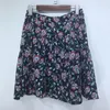 Saias de algodão mini saia feminina floral impresso a-line zíper 2024 primavera verão feminino curto jupe