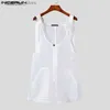 Men's Shorts Men Rompers Sexy Loose Mesh Patchwork Sleeveless Male Jumpsuits Streetwear 2023 Pockets Transparent Casual Overalls L240320