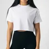 卸売高品質の夏の女性スポーツクロップトッププレーン衣料メーカーカスタム180gクロップドTシャツの