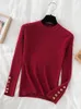 Women's Sweaters Thick Women Long Sleeve Pullovers Autumn Winter Clothes Button Sweater Female Casual Streetwear Knitted Tops Jumper