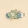 Accessoires pour cheveux 10 pièces/lot mode multicolore mignon doux fleur Clips fille enfant belle à la main tricot laine épingles à cheveux Kawaii Barrettes