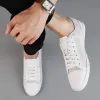 Schoenen lichtgewicht echte lederen lederen flats schoenen vrije tijd trend Koreaanse versie solide zwart witte zomer ademende mannen casual schoenen