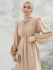 Vêtements ethniques Eid Party Robe Abaya pour femmes musulmanes perles plissées longues robes Ramadan ceinturé robes Largo Kaftan Dubaï robe arabe