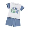 Kledingsets Baby Peuter Baby Boy Zomeroutfit In My Era T-shirt met korte mouwen en shorts Set Leuke 2-delige kleding