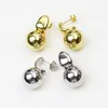 Stud Earrings 3 Pairs Classic Metalic Smooth Ball Shape Simple Creative Design Fashion Lovely Women Jewelry 30717