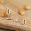 Stud Oorbellen Sterling Zilver 925 Ronde Cabochon 5X5MM Semi Mount Vrouwen Instelling Fijne Sieraden