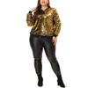 Agnes Orinda Giacca metallizzata taglie forti da donna Sparkle Party 2024 Bomber con paillettes