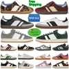 Sécrane gratuite décontractée avec chaussures de boîte pour hommes femmes végétalien Adv 00s Spezial Og Shoes Wales Bonner Leopard Pony Handball Gum Team Black Mens Womens Outdoor Trainers Sneakers