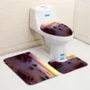 Bath Mats Landscape Mat Set Summer Nature Scenery Lakes Sea Hawaii Island Low Pile Flannel Rug Toilet Cover U-Shaped Carpet