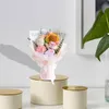 Flores decorativas buquê de flores de crochê dia das mães decoração falsa de malha artificial para aniversário de casamento ação de graças prateleira de casa