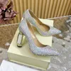 Nova marca das mulheres coloridas diamante vestido sapatos senhoras couro genuíno sapatos de salto alto sandália