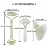 Natural Face Jade Roller Gua Sha Scraper Massager för Neck Body Gua Eye Massage Face Slimming Therapy Beauty Skincare Tool Z3OD#