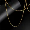 Kedjor Pure AU750 18K Yellow Gold Chain Women Perfekt tunn o Länkhalsband 16-24 tum