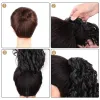 Wigs Drawstring Kinky Curly Ponytail With Brazilian Clips Human Hair Remy Indian Hair Extensions Pony Tail For Black Women