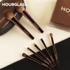 Hourglass Makeup Brush Set Mini Portable 7 Pcs High Quality Soft Animal Hair Brush Include EyeshadowBlushPowder Brush 240320