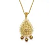 Pendentif Colliers Collier Femme Algérienne Creux Fleur Design Métal Arabe Mariée Luxe Kaftan Bijoux De Mariage Twist Chaîne Accessoires