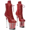 Dance Shoes 20CM/8inches PU Upper Modern Sexy Nightclub Pole Peep Toe High Heel Platform Women's Ankle Boots 286