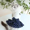 Hundkläder Cat Dress HeartSbow Design Pet Puppy Shirt Spring/Summer Clothes Outfit 5 Storlekar 2 färger