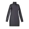 Casual Jurken Dames Hoge Kraag Stretch Basic Bodycon Robe Highstreet Gebreide Katoenen Pakket Heupen Mini-jurk