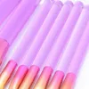 10pcs arc-en-ciel couleur éblouissante pinceaux de maquillage ensemble crayon de mélange fond de teint poudre ombre à paupières eye-liner brosse outil de beauté cosmétique o3FQ #