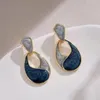 Серьги-подвески, высококачественные синие капли, специальный дизайн, уникальный женский стиль во французском стиле Хепберн