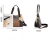 Enkel mode kvinnors väska canvas väska kvinnor stor kapacitet vintage färg lapptäckväska högkvalitativ axelhandväska 240309