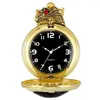 Карманные часы Ruby Golden Dragon Cover роскошные часы -подарок леди черные арабские цифры кварцевый циферблат подвесной подвесной человек толстый человек маленькие часы