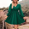 Casual Dresses Women's 2024 Fall Long Sleeve Pure Colour Dress Womens Off Shoulder Short Maternity Maxi