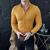 Koszulki męskie wysokiej jakości zamszowa koszula dla mężczyzn Solid kolorowy Koreańska moda Koreańska moda