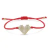 Charme Pulseiras Branco CZ Cristal Amor Coração Pulseira Mulheres 2024 Moda Cubic Zirconia Pedras Red String Cinza Cord Jóias Presente