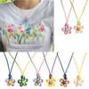 Pendentif Colliers B36D Petite fleur Collier Floral Corde Tissu Matériel Y2K Cou Bijoux Pour Quotidien