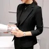 Blazer Ladies Pocket Kurtka Slim Fit Longsleeved w stylu koreańskim biuro Traf Tangada 240318
