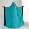 Ropa étnica Ramadán Eid Una pieza Jilbab Mujeres musulmanas Oración Ropa Hijab Vestido con capucha Abaya Dubai Cubierta completa Khimar Niqab Islam
