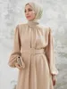 Etnik Giyim Eid Partisi Elbise Kadınlar İçin Abaya Müslüman Boncuklu Pileli Uzun Elbiseler Ramazan Kerebed Vestidos Largo Kaftan Dubai Arap Robe