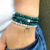 Ruberthen 6 MM Agrade Apatite Polso Mala da donna Naturale Morgan Agata Pietra preziosa Yoga Malas Bracciale Luna Gioielli con fascino 240320