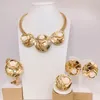 Halskette Ohrringe Set vergoldet brasilianischen Schmuck hohe Qualität für Frauen weiße Blume afrikanische Party Zubehör Hochzeit Geburtstagsgeschenk