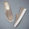 Casual Schoenen 2024 Mannen Canvas Loafers Koreaanse Mode Zomer Dikke Bodem Vulcaniseer Ademend Mesh Doek Eenvoudige Flats