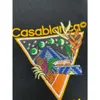 24SS Casablanca Herenbroek Straat Trekkoord Tennisbaan Plant Letterborduurwerk Zwarte casual broek casablanc