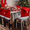 Pokrywa krzesła 12 szt. Kapelusz świąteczny Święty Mikołaj do jadalni dekoracje wakacyjne czerwone