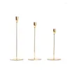 Candle Holders 3pc Metal Kit Brass Gold Candlestick Set Wedding Stand For Party Dinning Decor Home Table Decorative Living Room