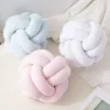 Soft Plush Knot Cushion Sofa Throw Pillow for Living Room Green Round Hand Woven Cushion Throw Pillow Round Knot Pillow