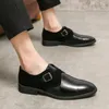 Sıradan Ayakkabı Lüks Elbise Erkekler Orijinal Deri İtalyan Kanat Tipleri Oxfords Keşiş Strap Brogue Brogue Business Düğün Resim