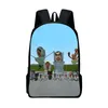 Mochila spoof skibidi toalete homens unisex bolsa de ombro camcorderman alto-falante tv homem cinegrafista dos desenhos animados meninos meninas escola