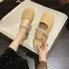 Tofflor balettlägenheter kvinnor skor leopard tryck bekväm mjuk rund tå platt för kvinnor2024 sandaler