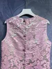 Robe gilet sans manches pour filles, Style palais de Station européenne, Jacquard rose, broderie de perles exquises, Version A, printemps