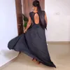 Robes de travail ANJAMANOR Sexy 2 pièces ensemble strass maille body jupe noir dos nu fente Maxi robe tenue d'anniversaire pour les femmes 2024