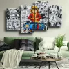 Calligraphie Animation classique japonaise One Piece Luffy Comics Affiche 4 pièces Impression d'art mural Chambre d'enfant Salon Maison Dec